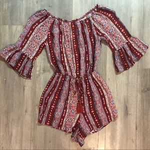 Hollister Tribal Print Romper X-Small